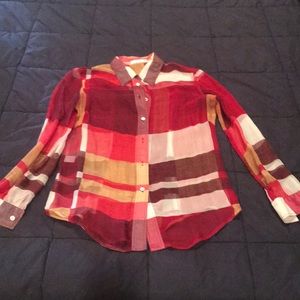 Prada Multicolor color block silk blouse